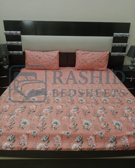 Cotton pinkey flower printer bedsheet