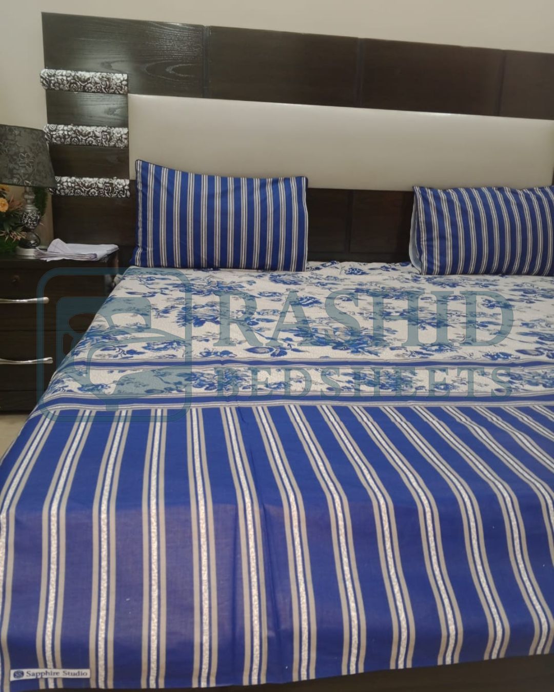 Cotten blue printed bedsheet