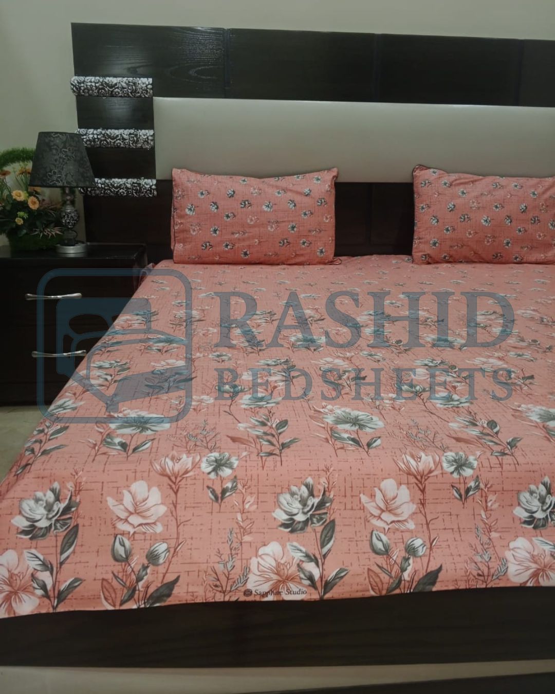 Cotton pinkey flower printer bedsheet